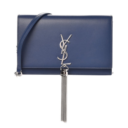 Saint Laurent Smooth Calfskin Classic Monogram Kate Tassel Chain Wallet Denim 1 of 7