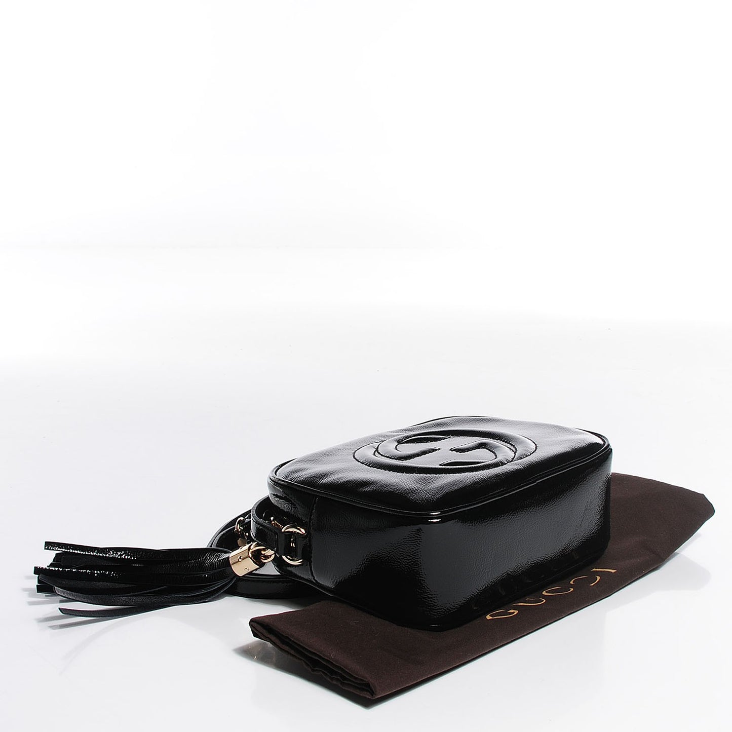 Soft Patent Small Soho Disco Bag Black