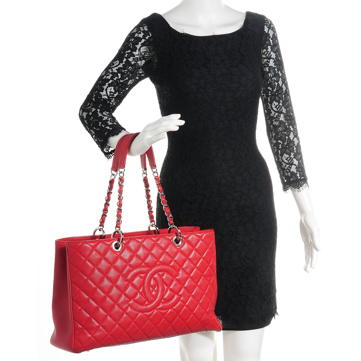 Chanel Caviar XL Grand Shopping Tote GST Red 2 of 6