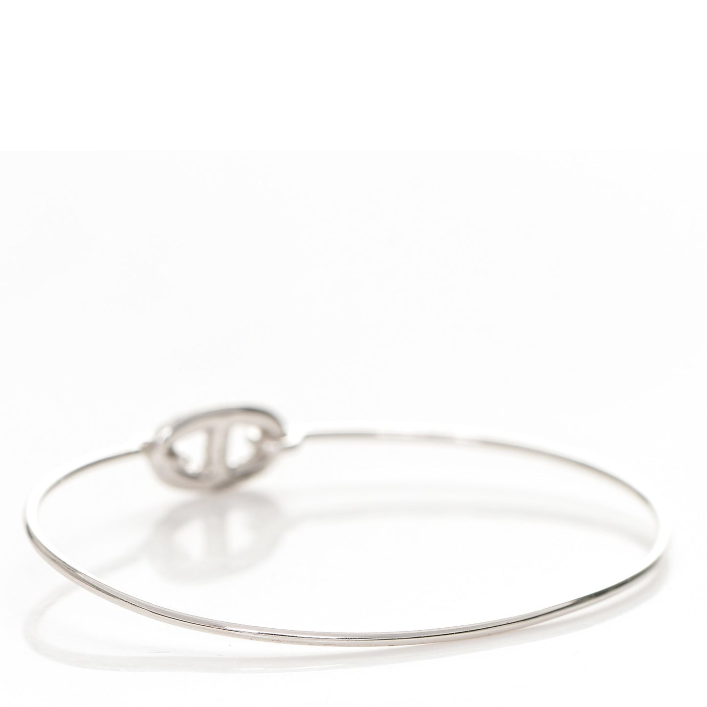 18K White Gold Diamond PM Ronde Chaine d'Ancre Bracelet SH