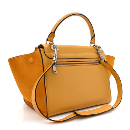 Celine Drummed Calfskin Suede Small Trapeze Ocre 2 of 18