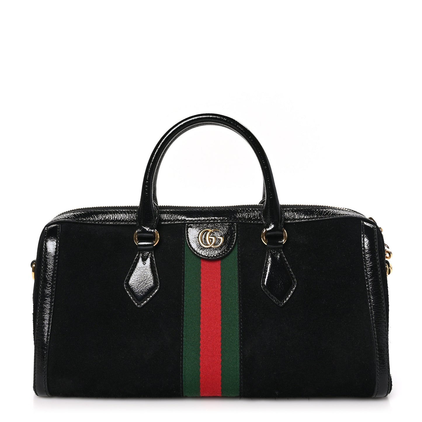 Suede Patent GG Web Medium Ophidia Boston Black