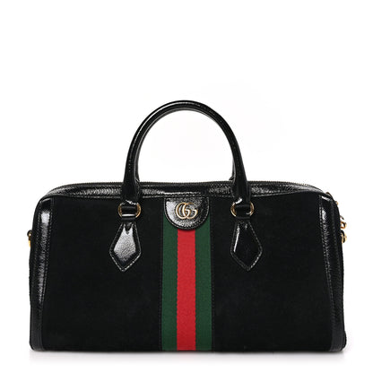 Gucci Suede Patent GG Web Medium Ophidia Boston Black 1 of 11