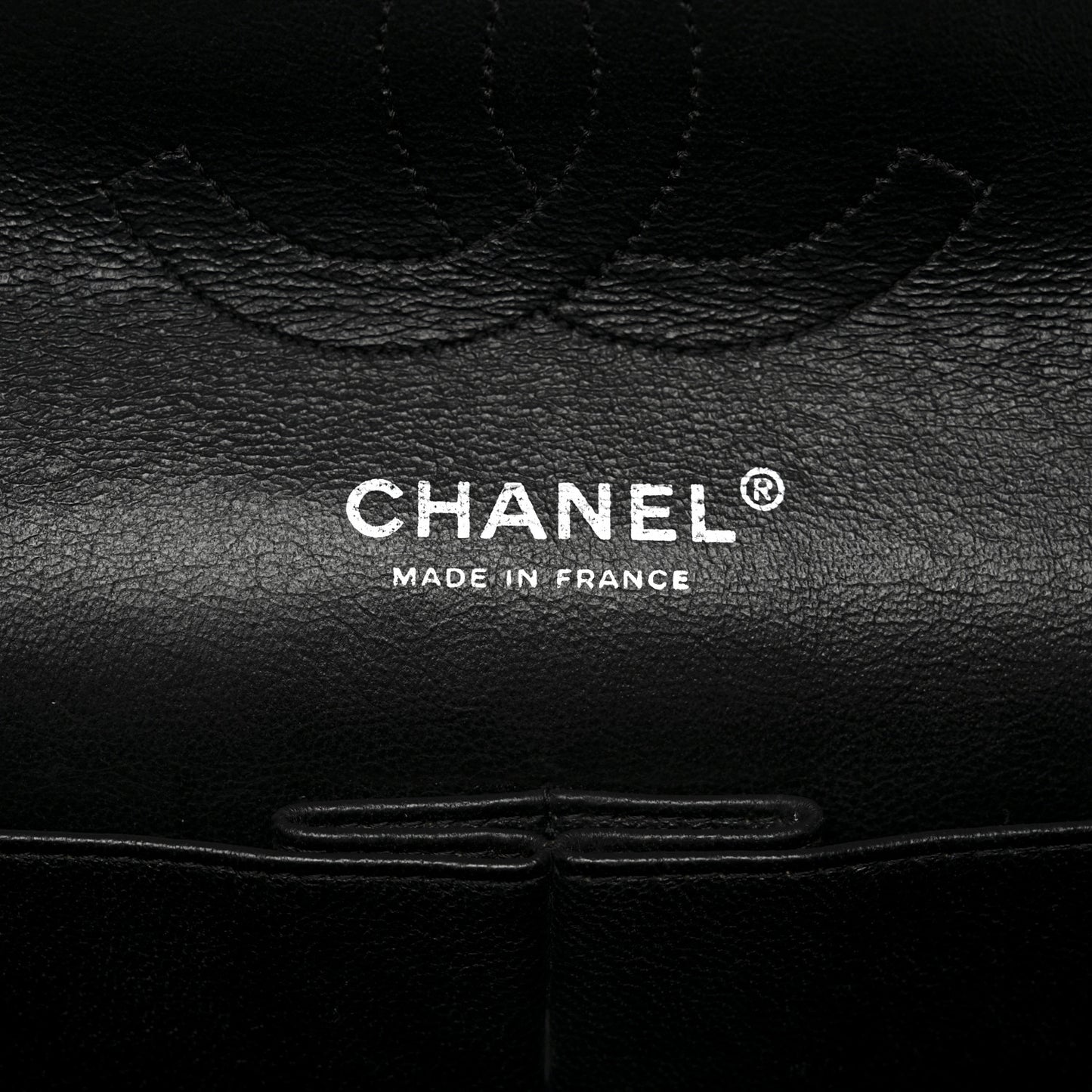 Patent Quilted Medium Double Flap Black