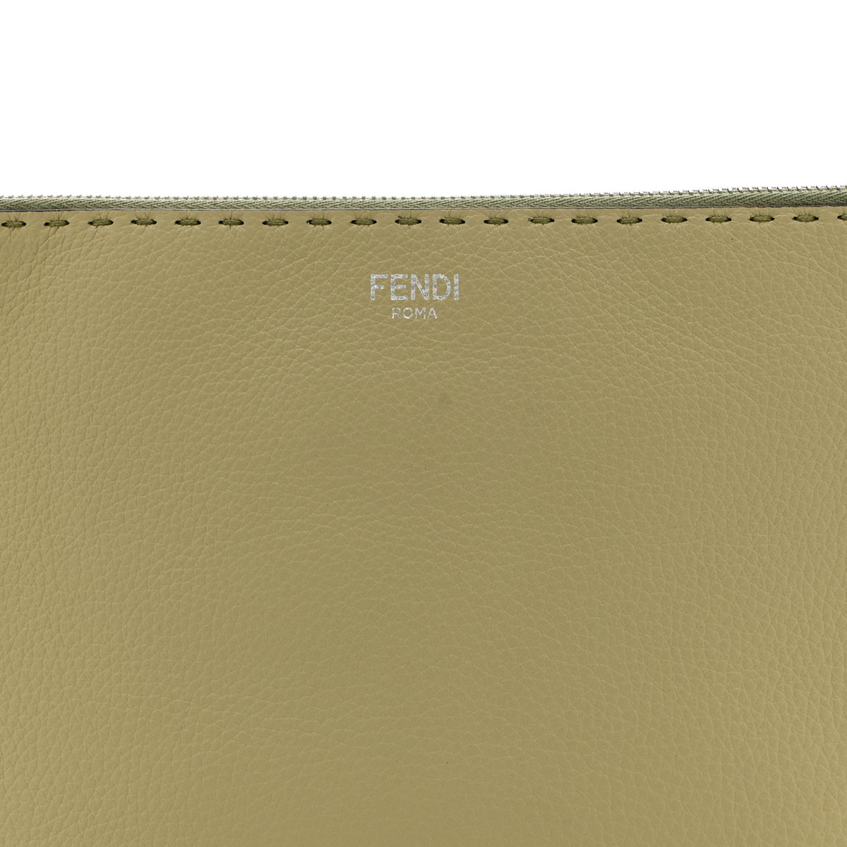 Fendi Cuoio Romano Selleria Large Flat Pouch Green Tea 9 of 12
