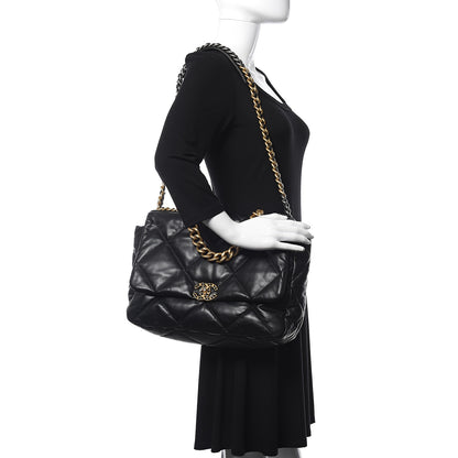Chanel Lambskin Quilted Maxi 19 Flap Black 2 of 10