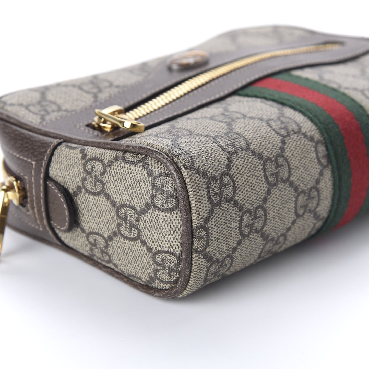 GG Supreme Monogram Web Small Ophidia Belt Bag 85 34 Dark Brown