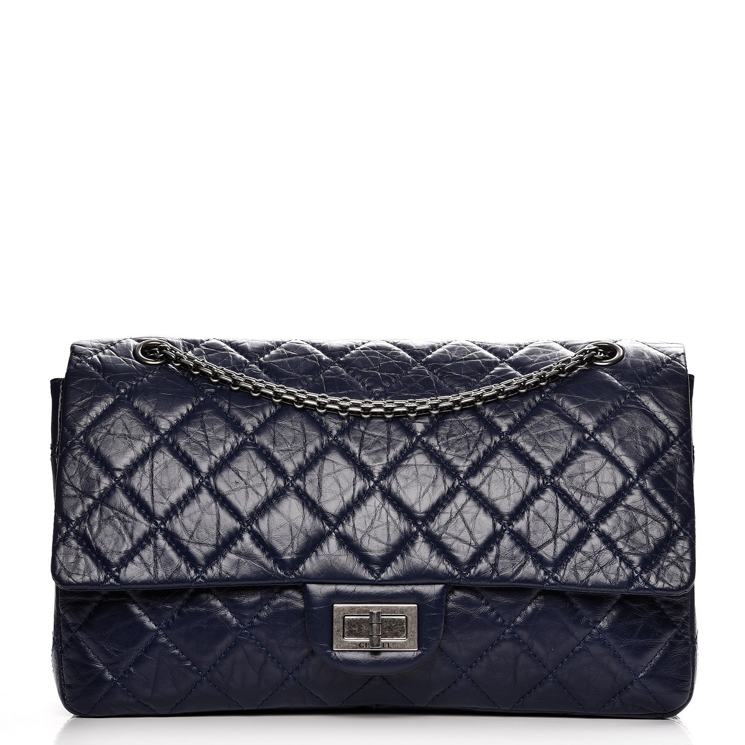 Chanel Aged Calfskin Quilted 2.55 Reissue 227 Flap Dark Blue 1 of 8