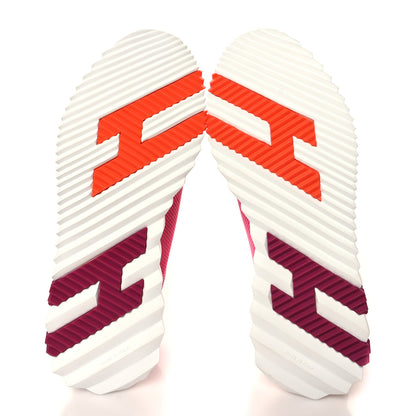 Hermes Air Mesh Suede Goatskin Bouncing Sneakers 40 Rose Multicolor 6 of 8