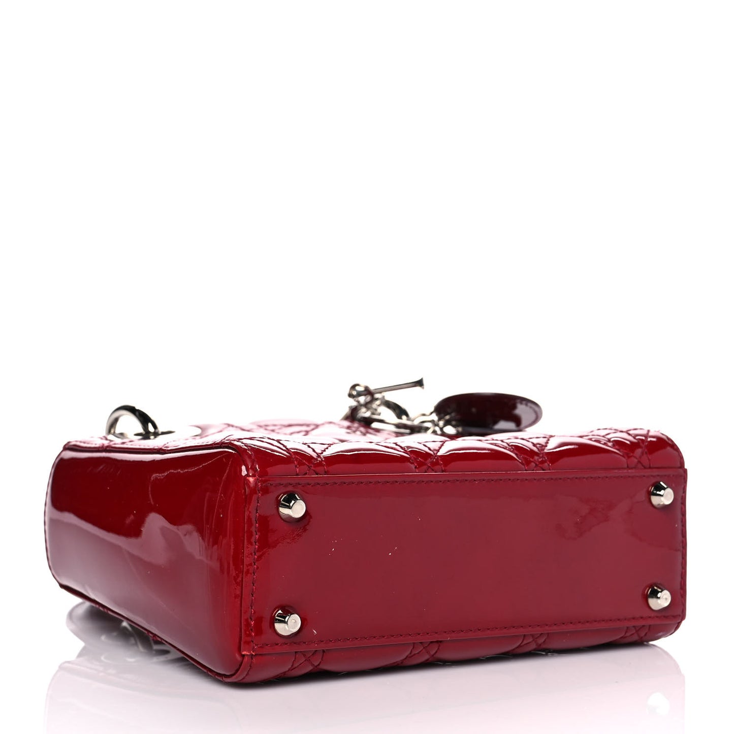 Patent Cannage Mini Lady Dior Red