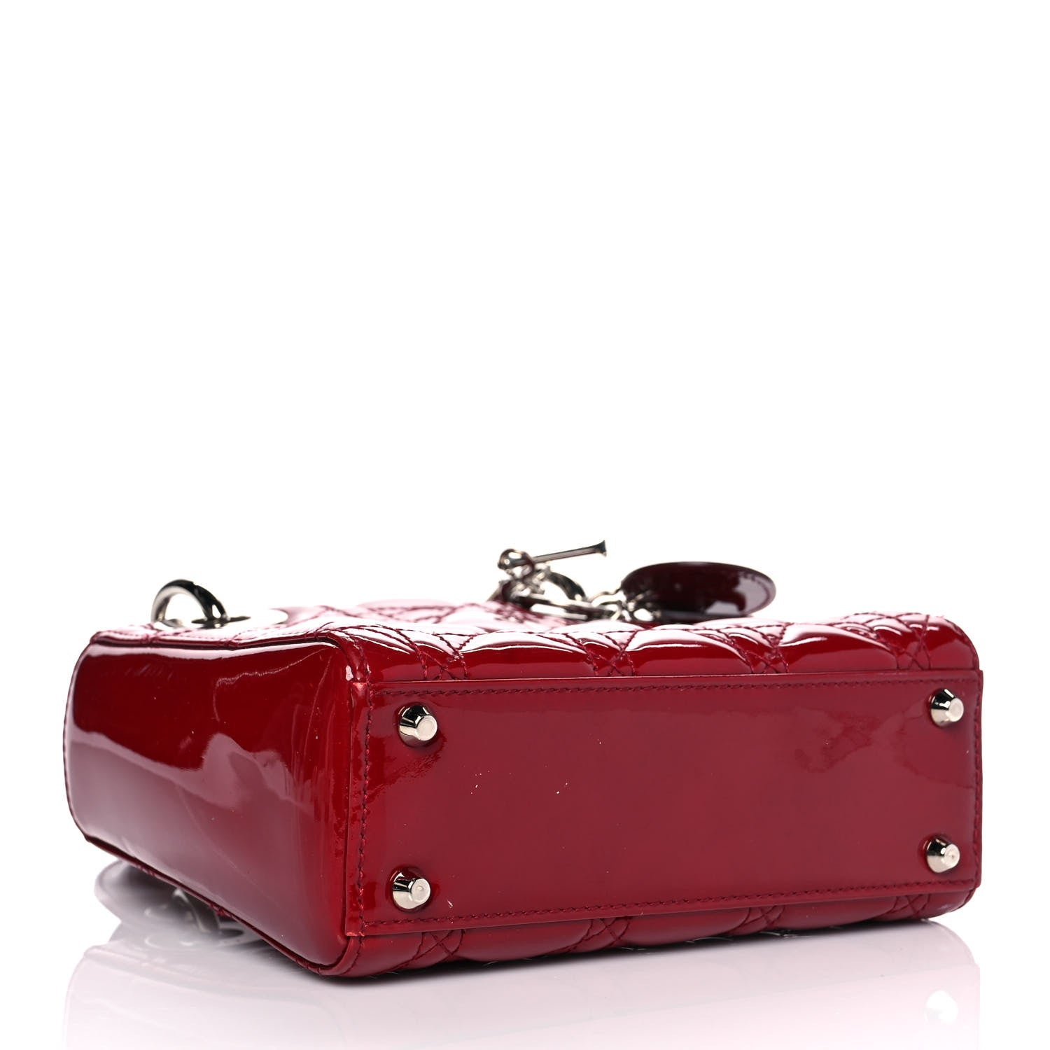 Christian Dior Patent Cannage Mini Lady Dior Red 4 of 8