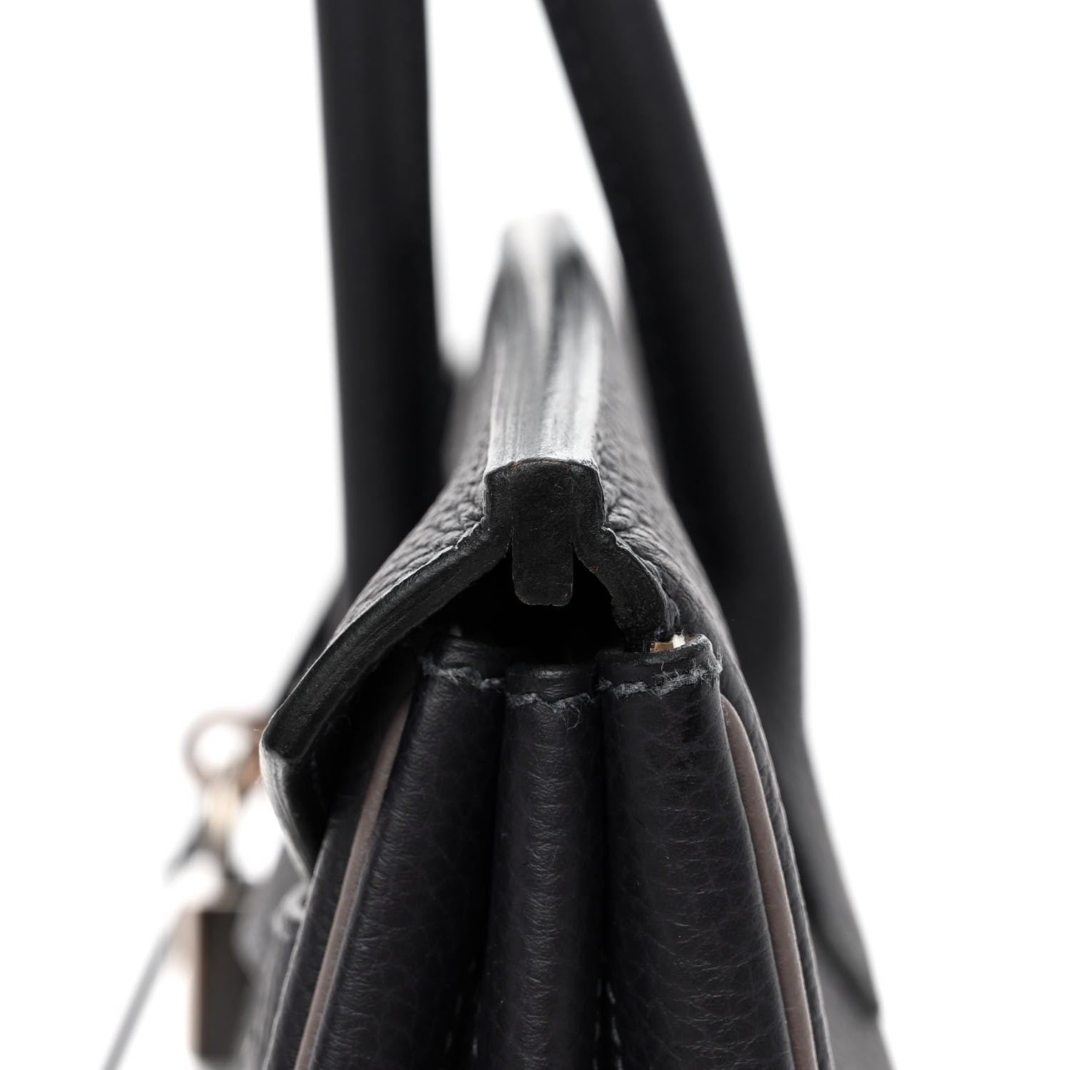 Hermes Togo Bi-Color Horseshoe Birkin 35 Black Etoupe 12 of 13