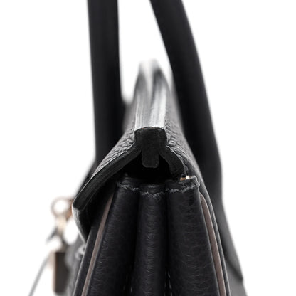 Hermes Togo Bi-Color Horseshoe Birkin 35 Black Etoupe 12 of 13