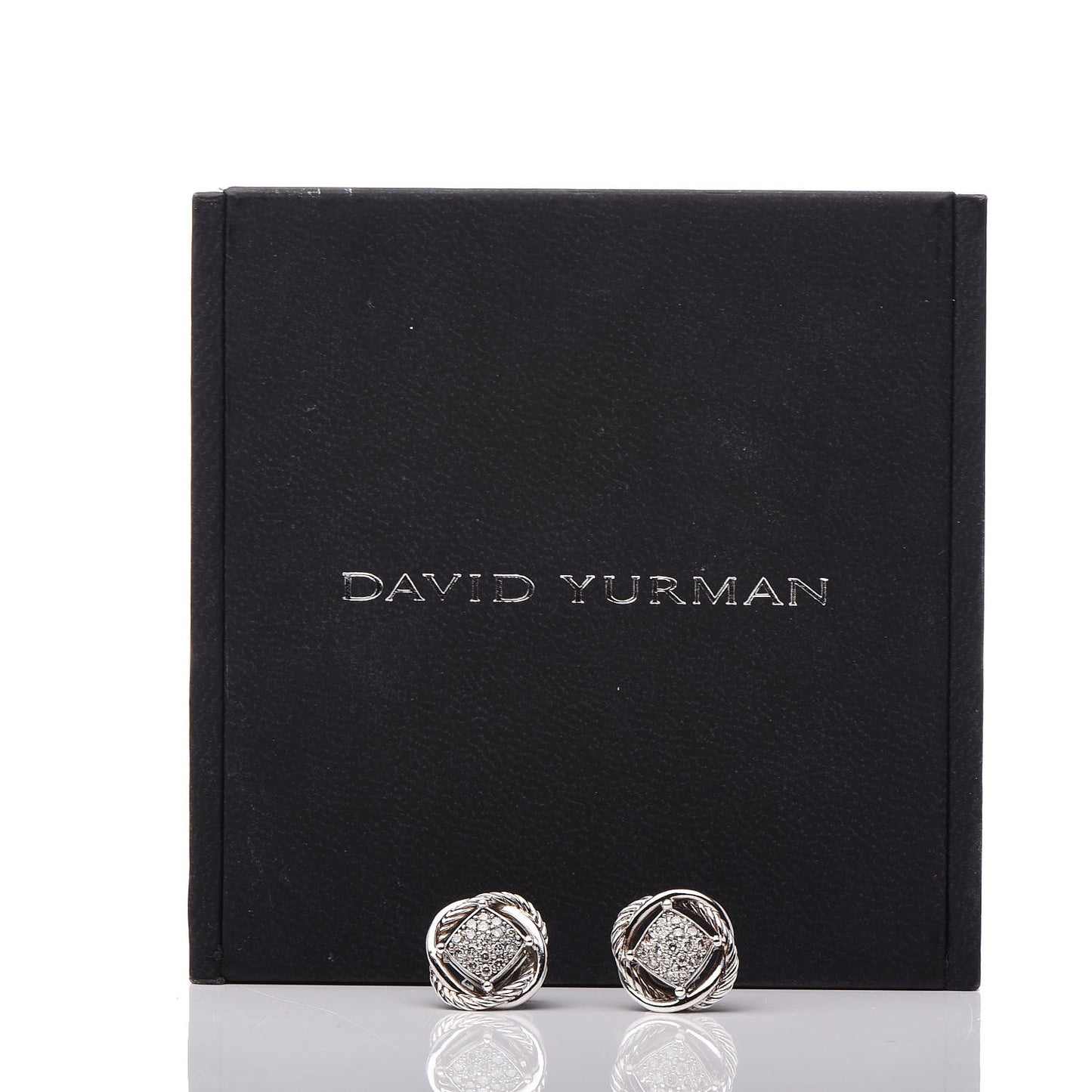 Sterling Silver Diamond 13mm Infinity Earrings