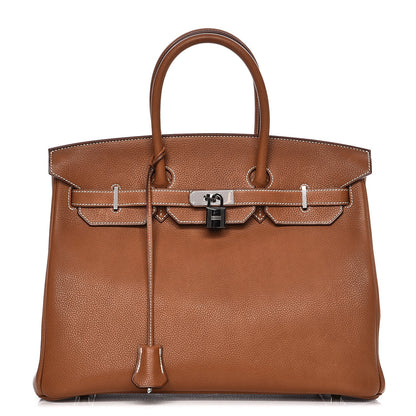 Hermes Natural Barenia Faubourg Birkin 35 Fauve 1 of 38