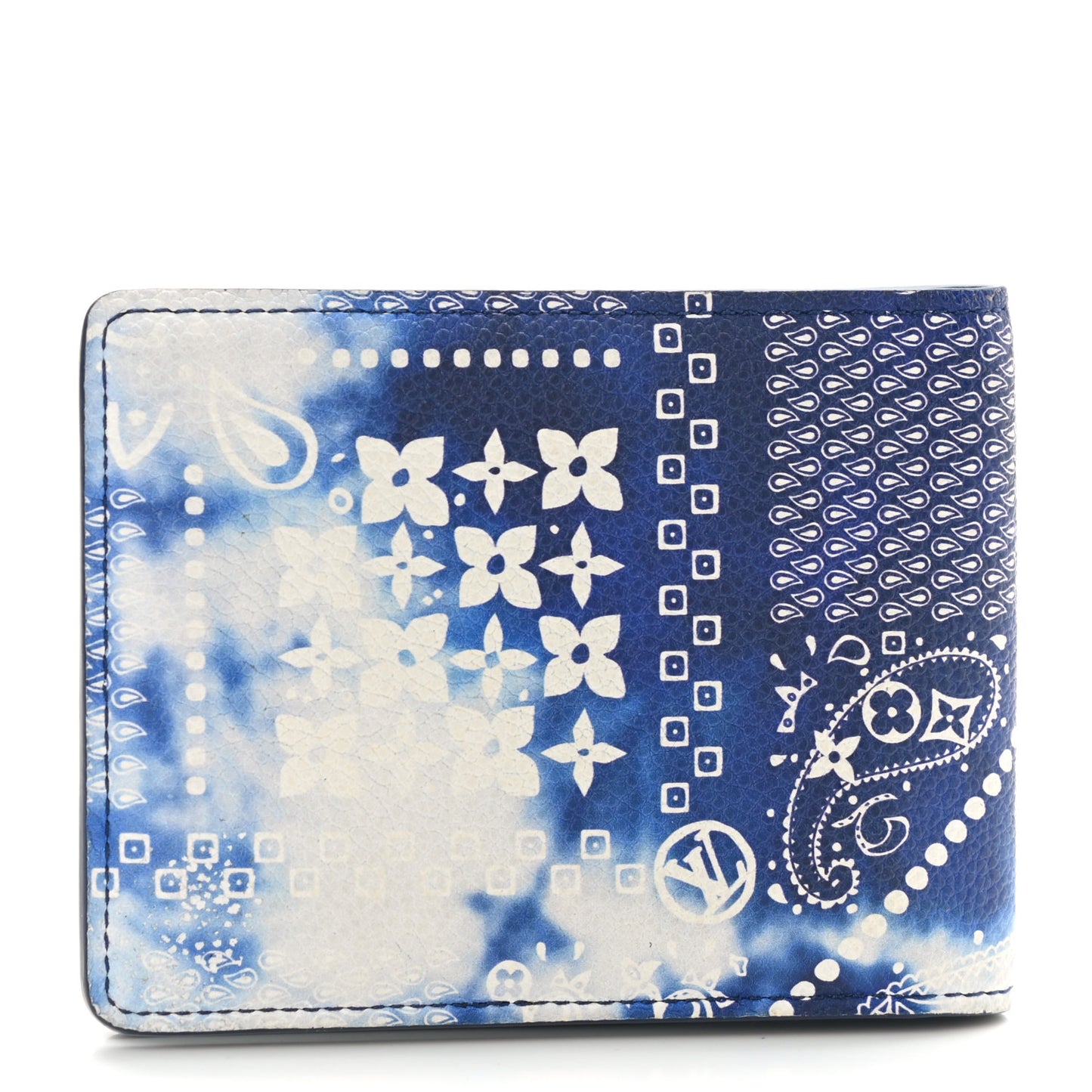 Cowhide Monogram Bandana Slender Wallet Blue
