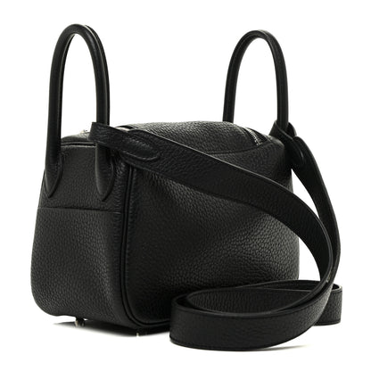Hermes Taurillon Clemence Mini Lindy 20 Black 3 of 11