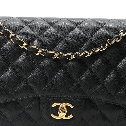 Chanel Caviar Quilted Jumbo Double Flap Black 8 of 10