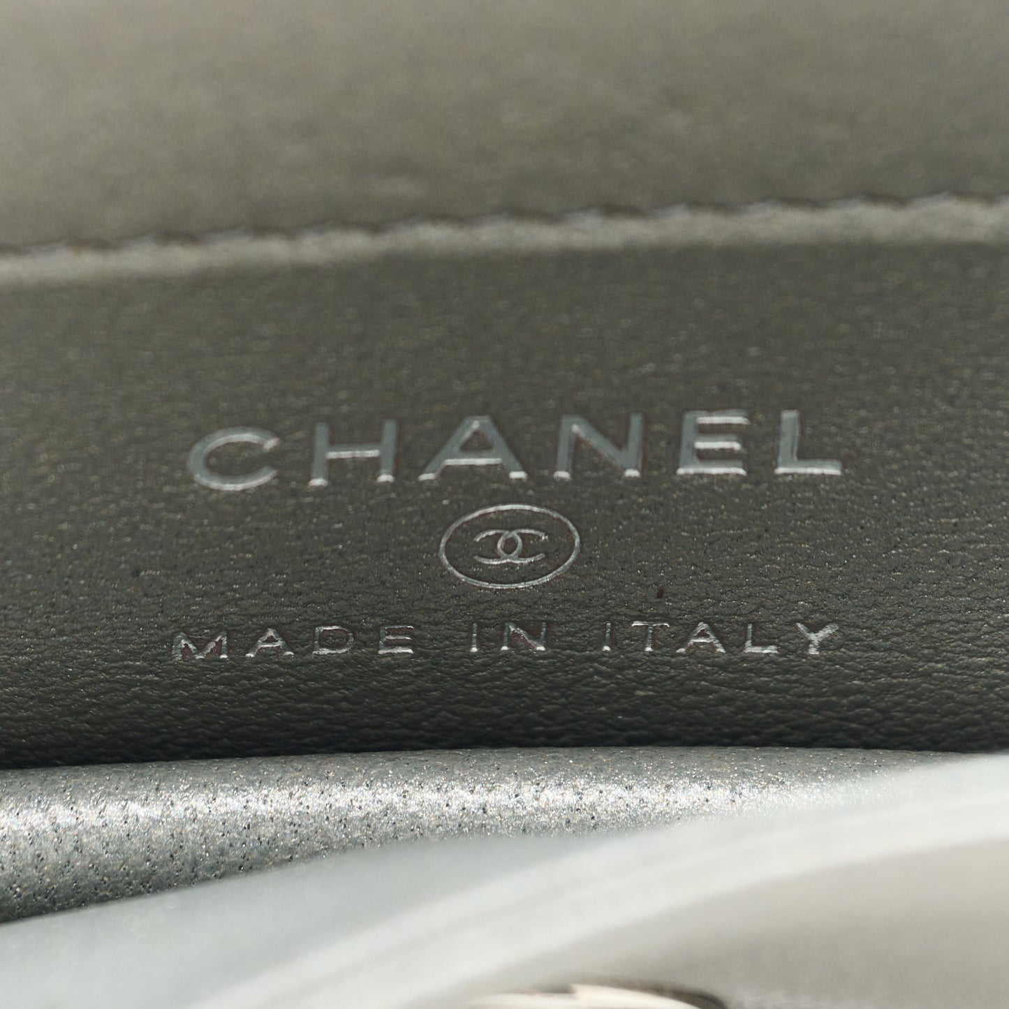 Metallic Lambskin Crystal Quilted Mini Chain Belt Bag Silver