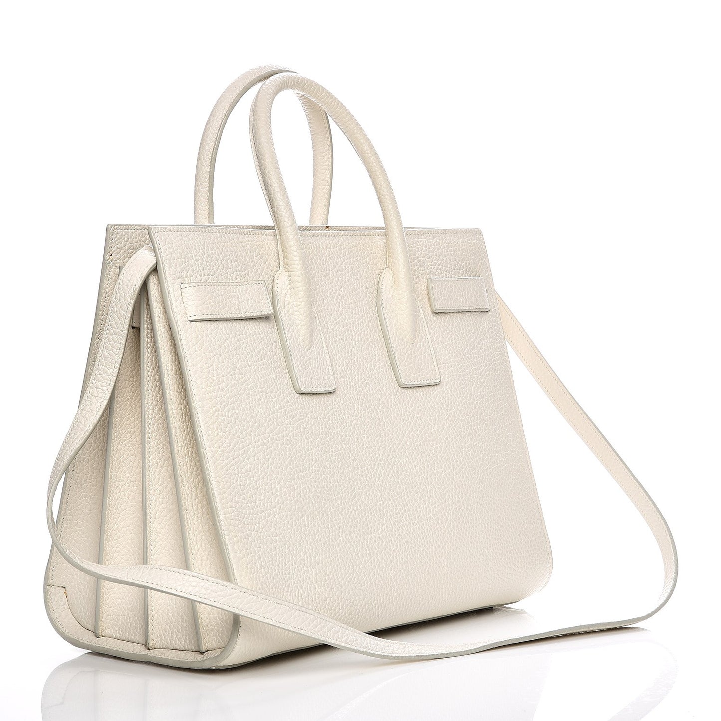 Grained Calfskin Small Sac De Jour Dove White