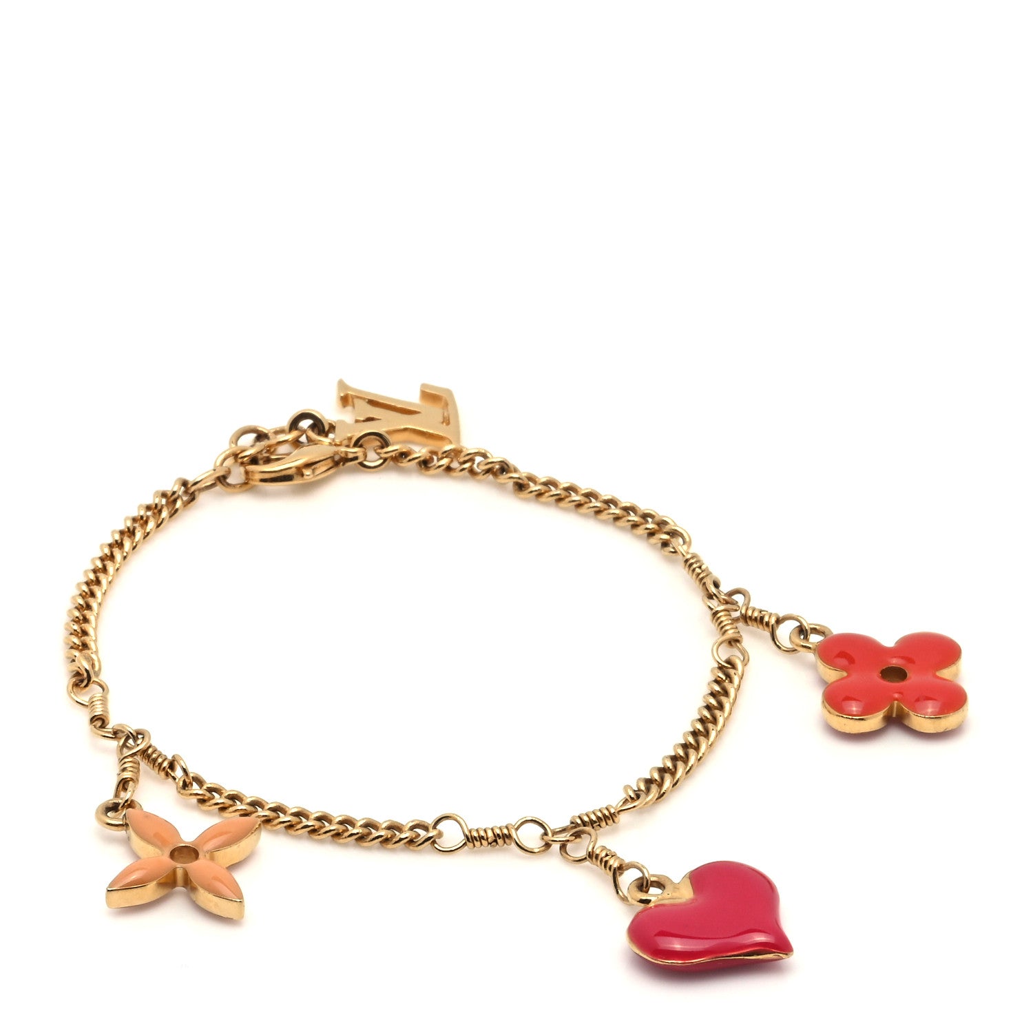 Louis Vuitton Sweet Monogram Charm Bracelet Gold Orange 1 of 4