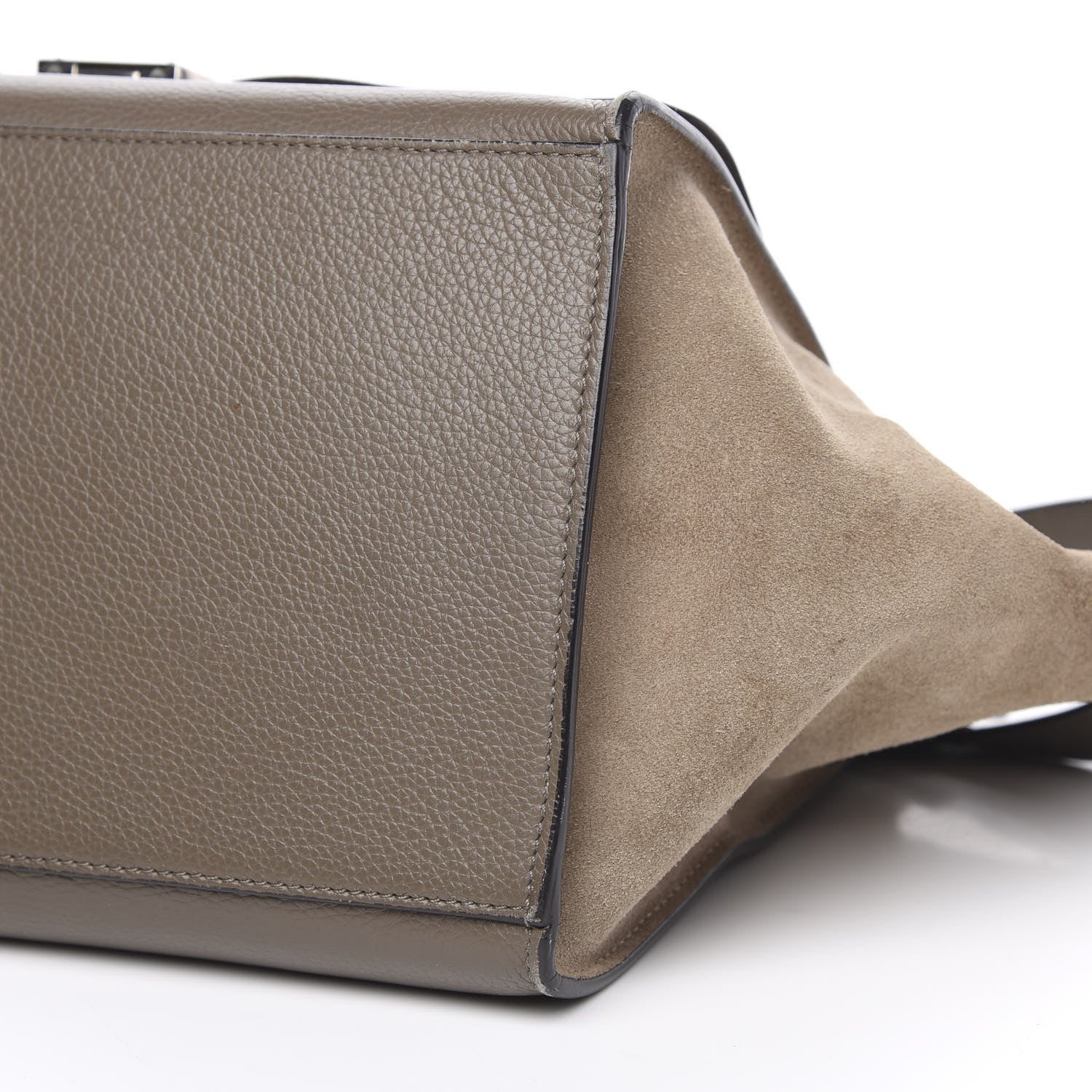 Celine Drummed Calfskin Suede Medium Trapeze Taupe 11 of 20