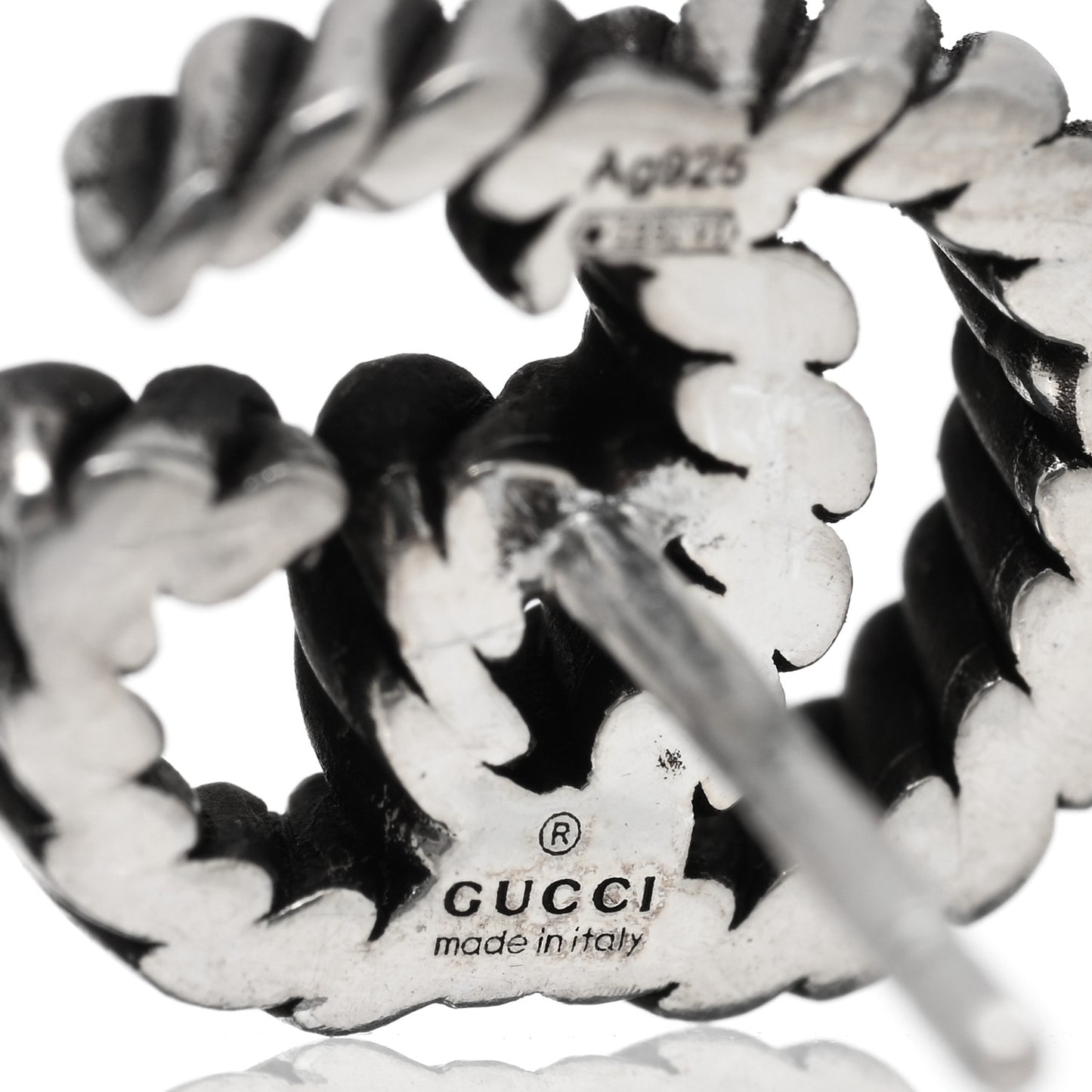 Sterling Silver Torchon Double G Earrings