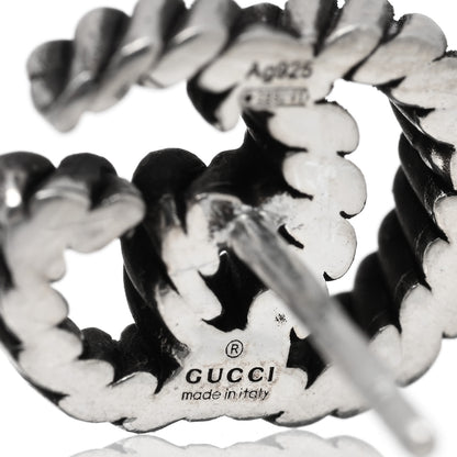 Gucci Sterling Silver Torchon Double G Earrings 4 of 4