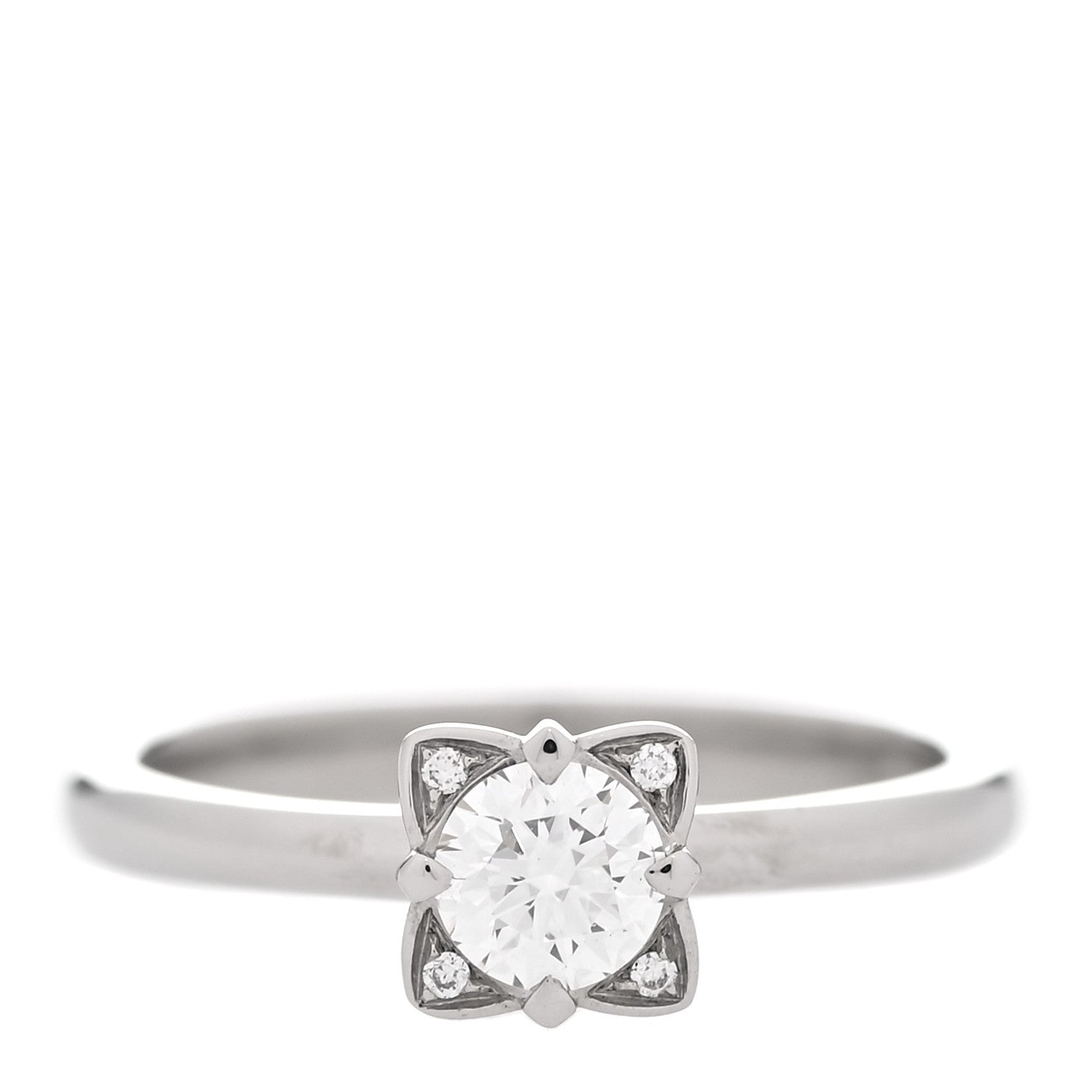 Bulgari Platinum Diamond .32ct Dedicata a Venezia Solitaire Engagement Ring 49 4.75 1 of 7