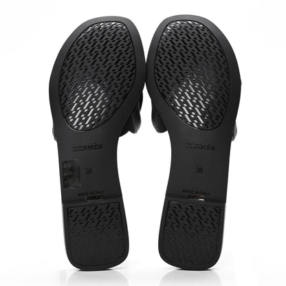 Hermes Rubber Aloha Sandals 38 Black 4 of 4