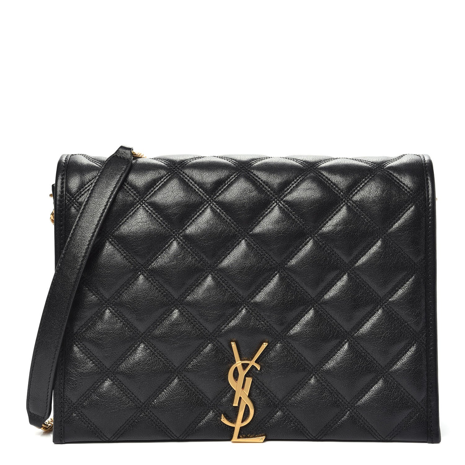 Saint Laurent Lambskin Quilted Small Becky Chain Bag Black 1 of 10