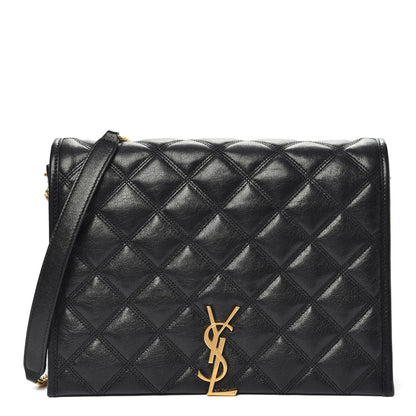 Saint Laurent Lambskin Quilted Small Becky Chain Bag Black 1 of 10