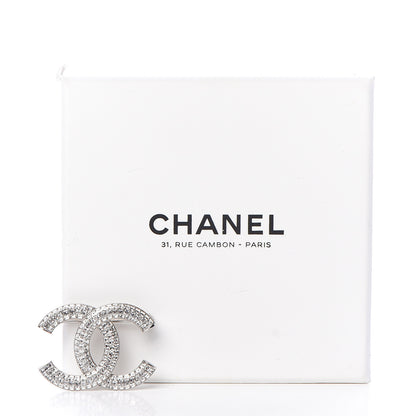 Chanel Baguette Crystal CC Brooch Silver 5 of 5
