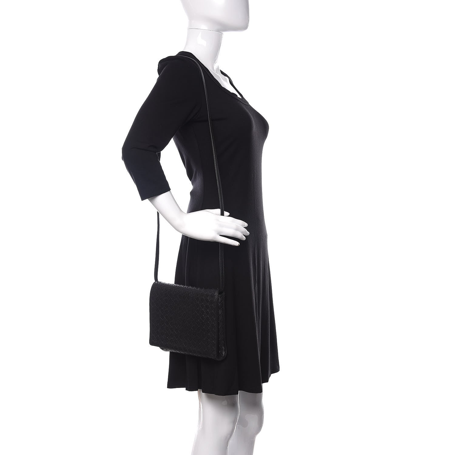 Bottega Veneta Nappa Intrecciato Flap Crossbody Black 2 of 11