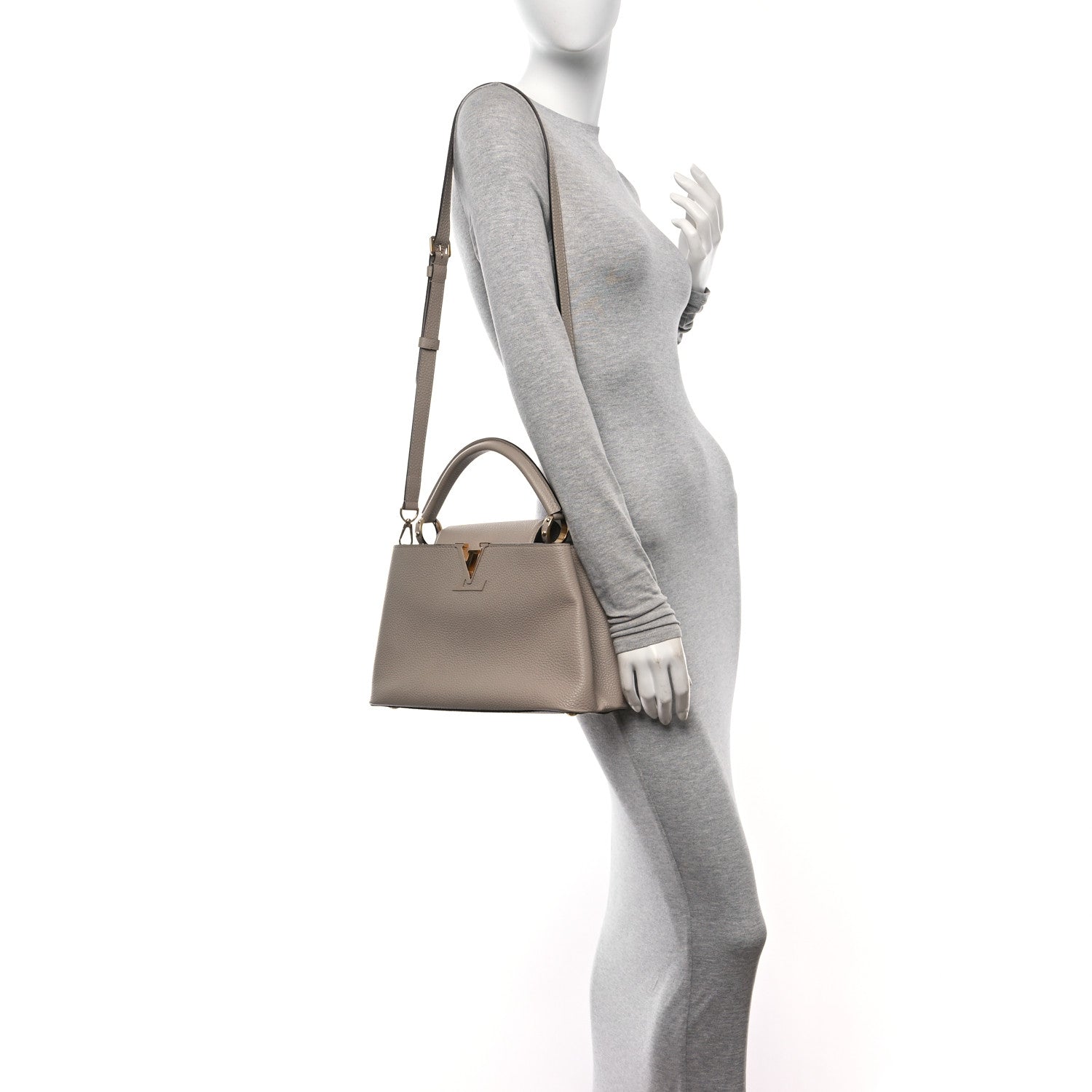 Louis Vuitton Taurillon Capucines PM Galet 2 of 9
