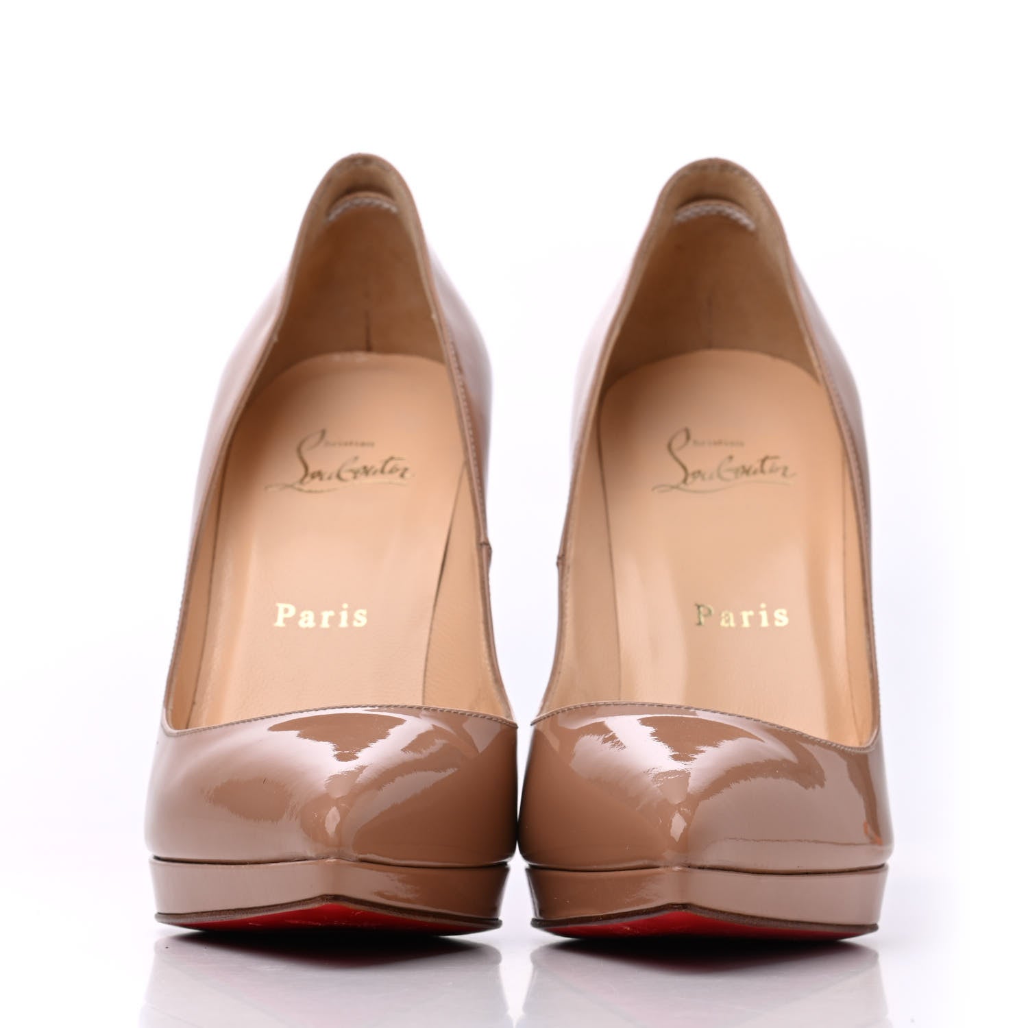 Christian Louboutin Patent Pigalle Plato 120 Pumps 37 Nude 2 of 12