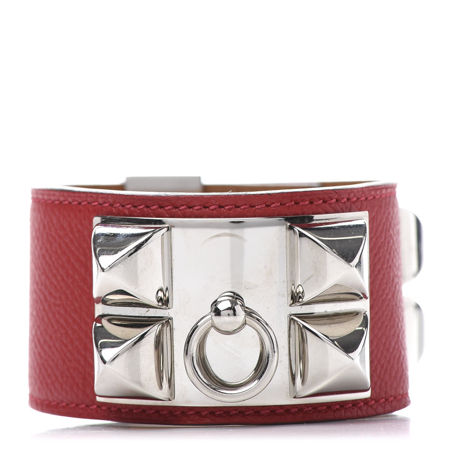 Hermes Epsom Collier De Chien CDC Bracelet S Rouge Casaque 4 of 9