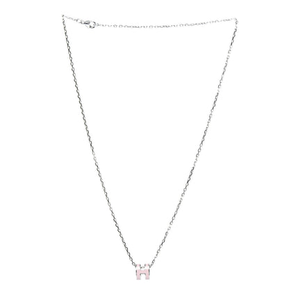 Hermes Palladium Mini Pop H Pendant Necklace Rose Dragee 3 of 5
