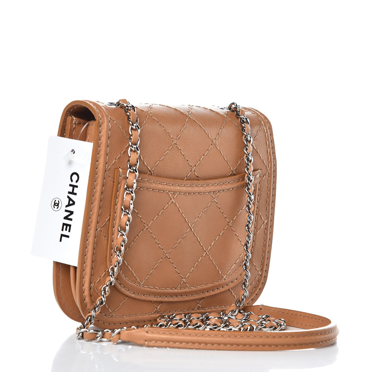 Calfskin Mini Crossbody Flap Camel