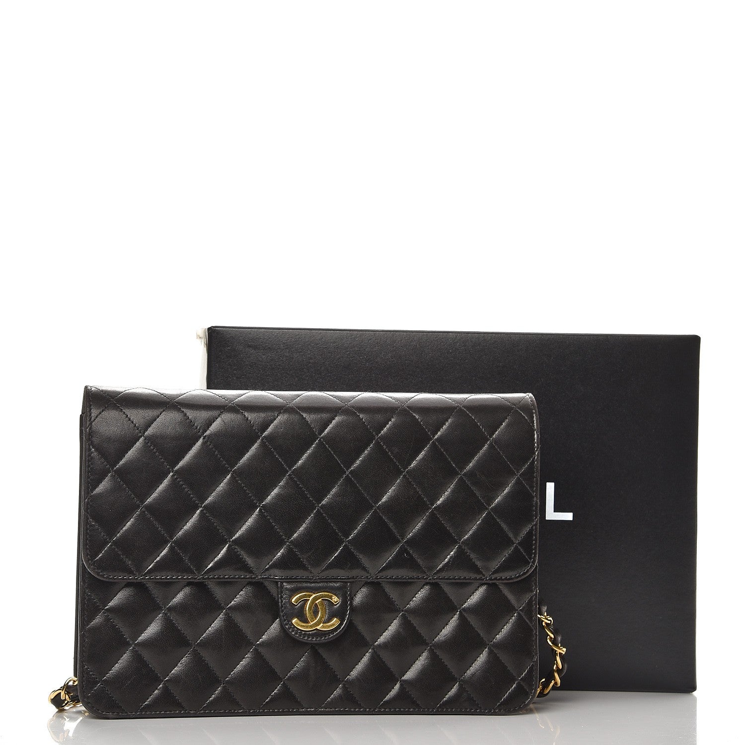 Chanel Lambskin Quilted Medium Single Flap Black 10 of 10