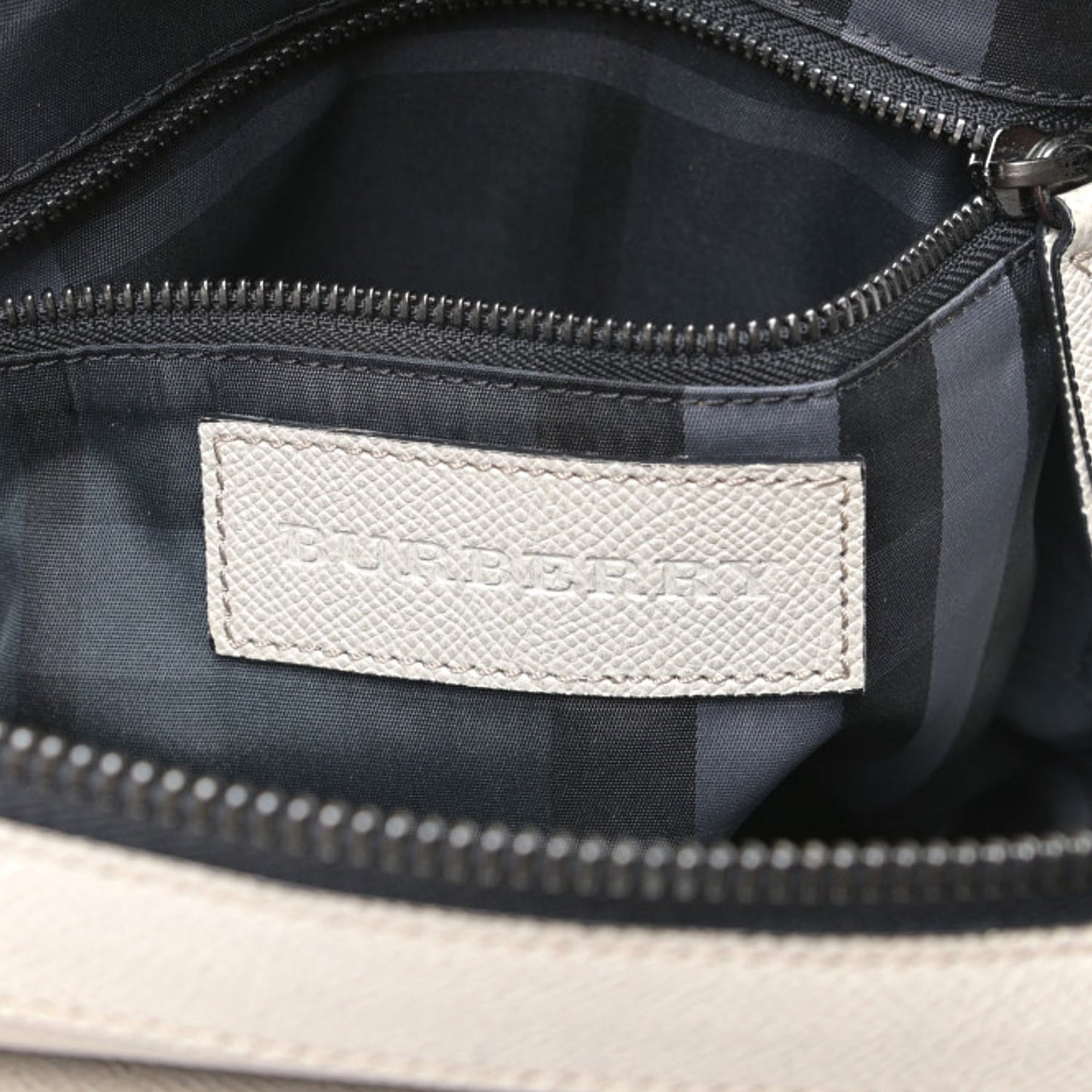 Grained Calfskin Crossbody Bag White