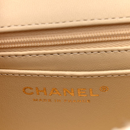 Chanel Tweed Quilted Mini Rectangular Flap Beige 6 of 10