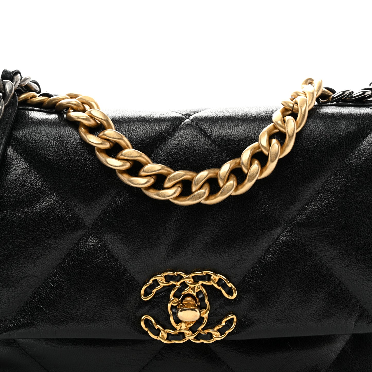 Goatskin Quilted Medium Chanel 19 Flap Black