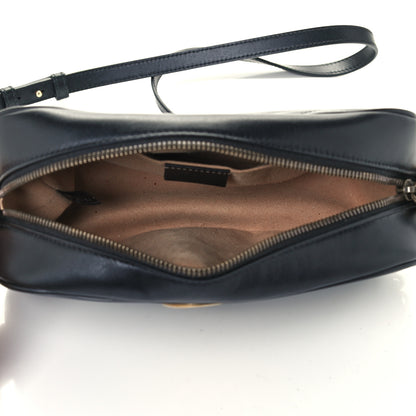 Gucci Calfskin Matelasse Small GG Marmont Chain Shoulder Bag Black 5 of 12