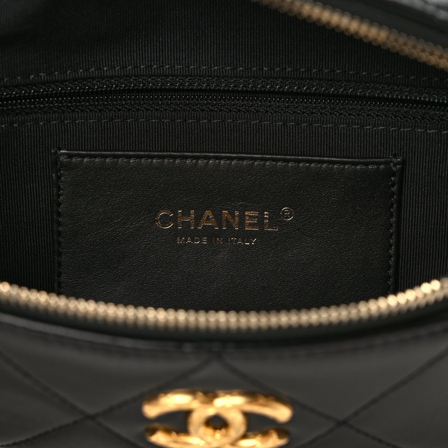 Chanel Lambskin Enamel Quilted Waist Bag Black 6 of 9