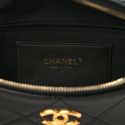 Chanel Lambskin Enamel Quilted Waist Bag Black 6 of 9