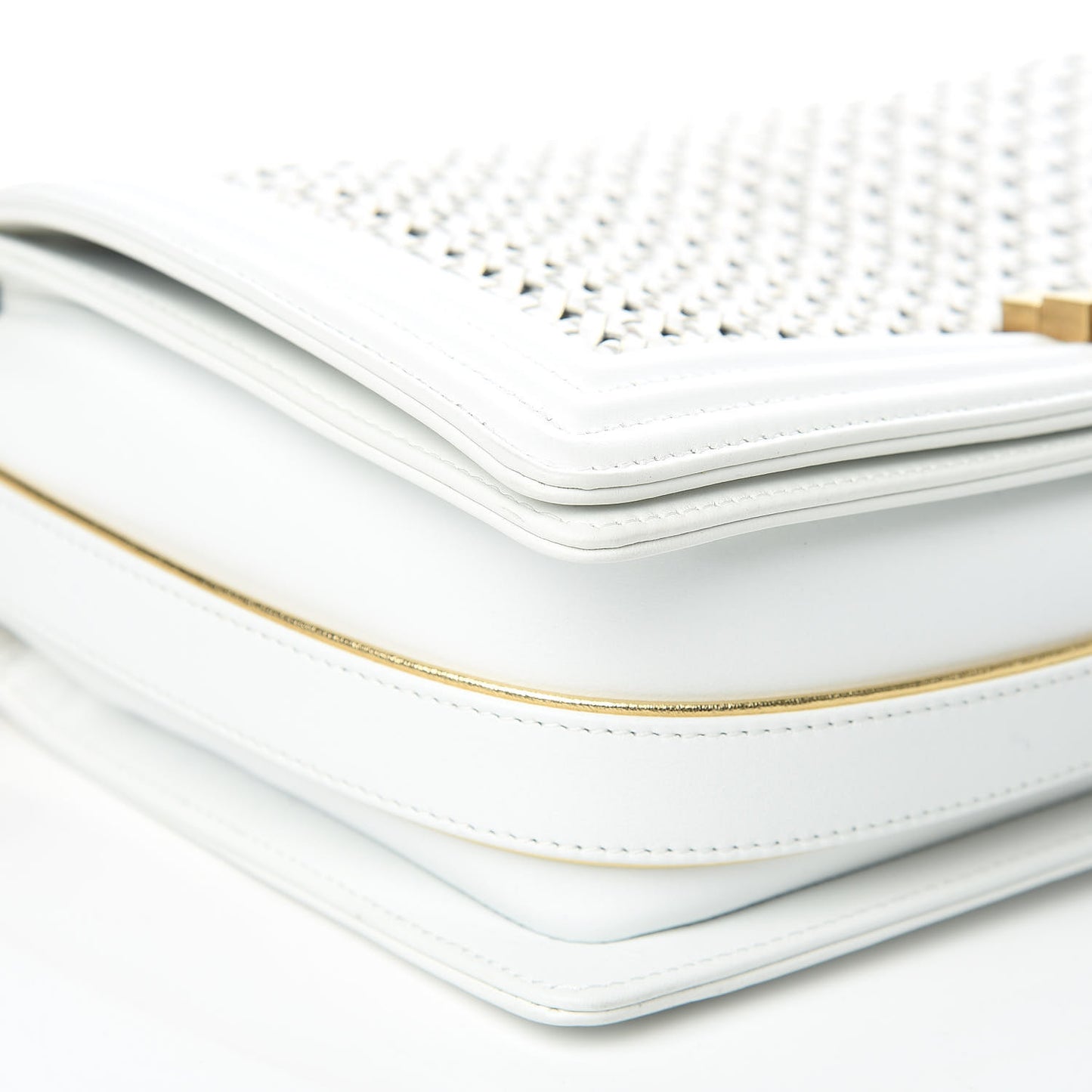 Sheepskin Braided New Medium Boy Reverso Flap White