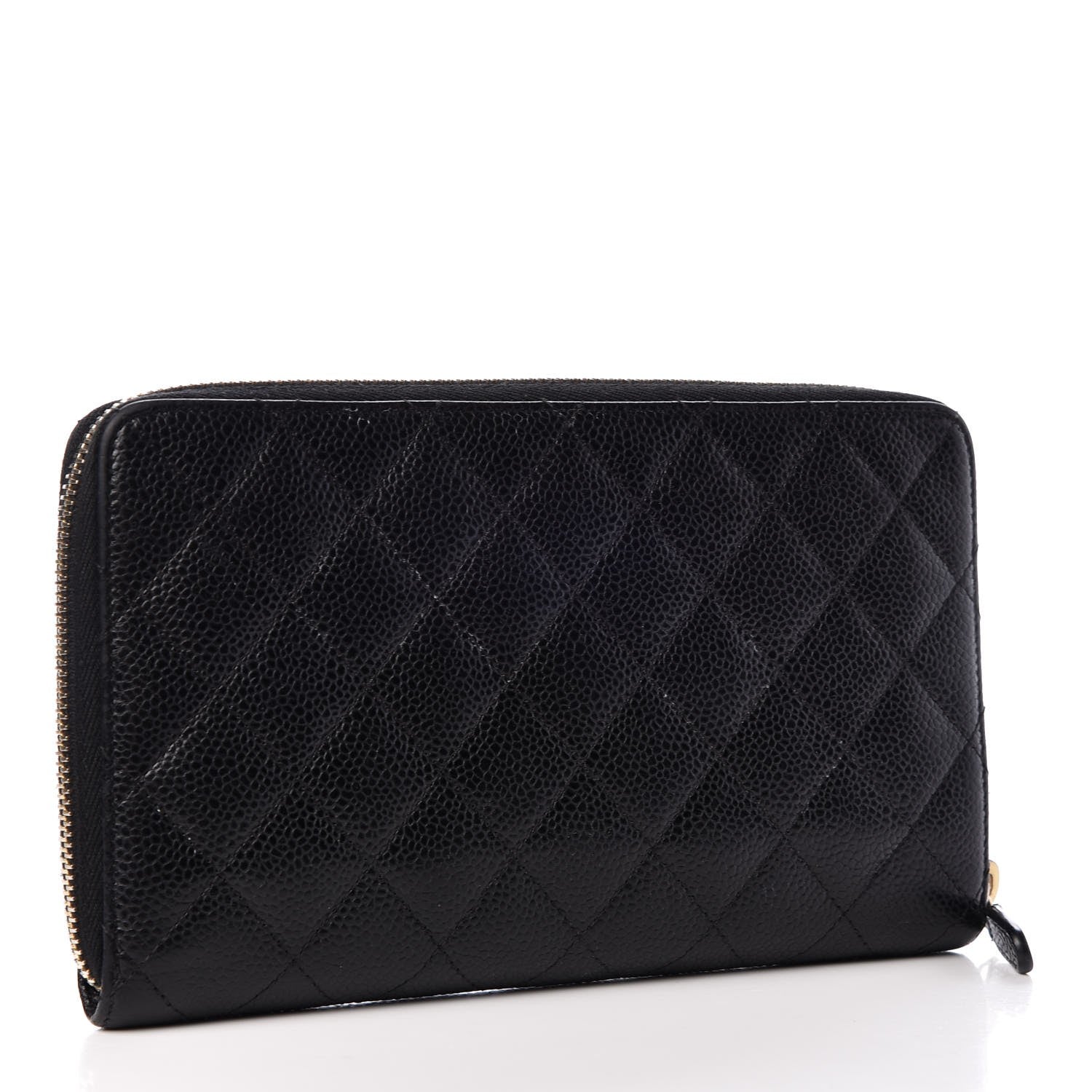Chanel Caviar Quilted Large Zip Around Organizer Wallet Black 3 of 14