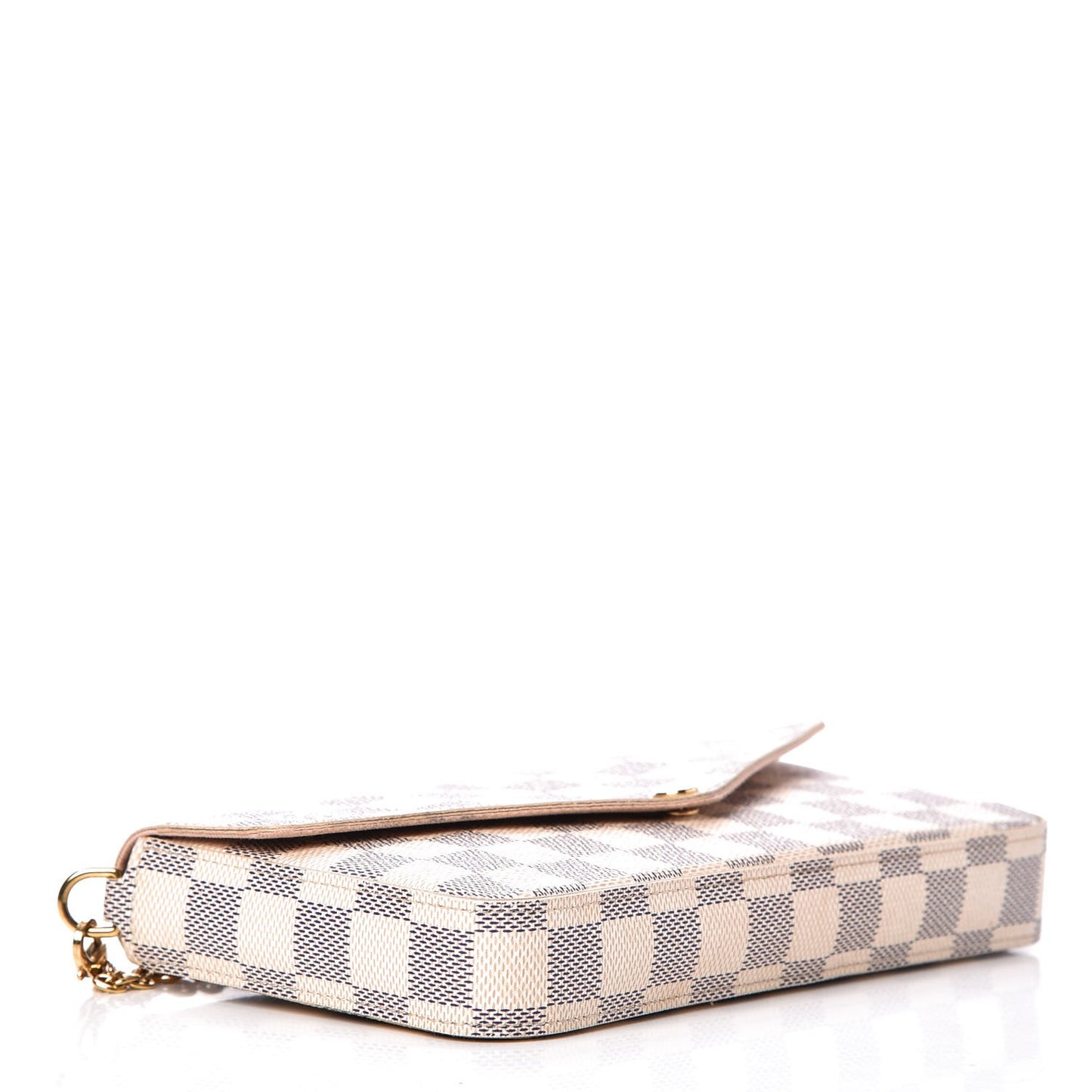 Damier Azur Pochette Felicie Chain Wallet Rose Ballerine