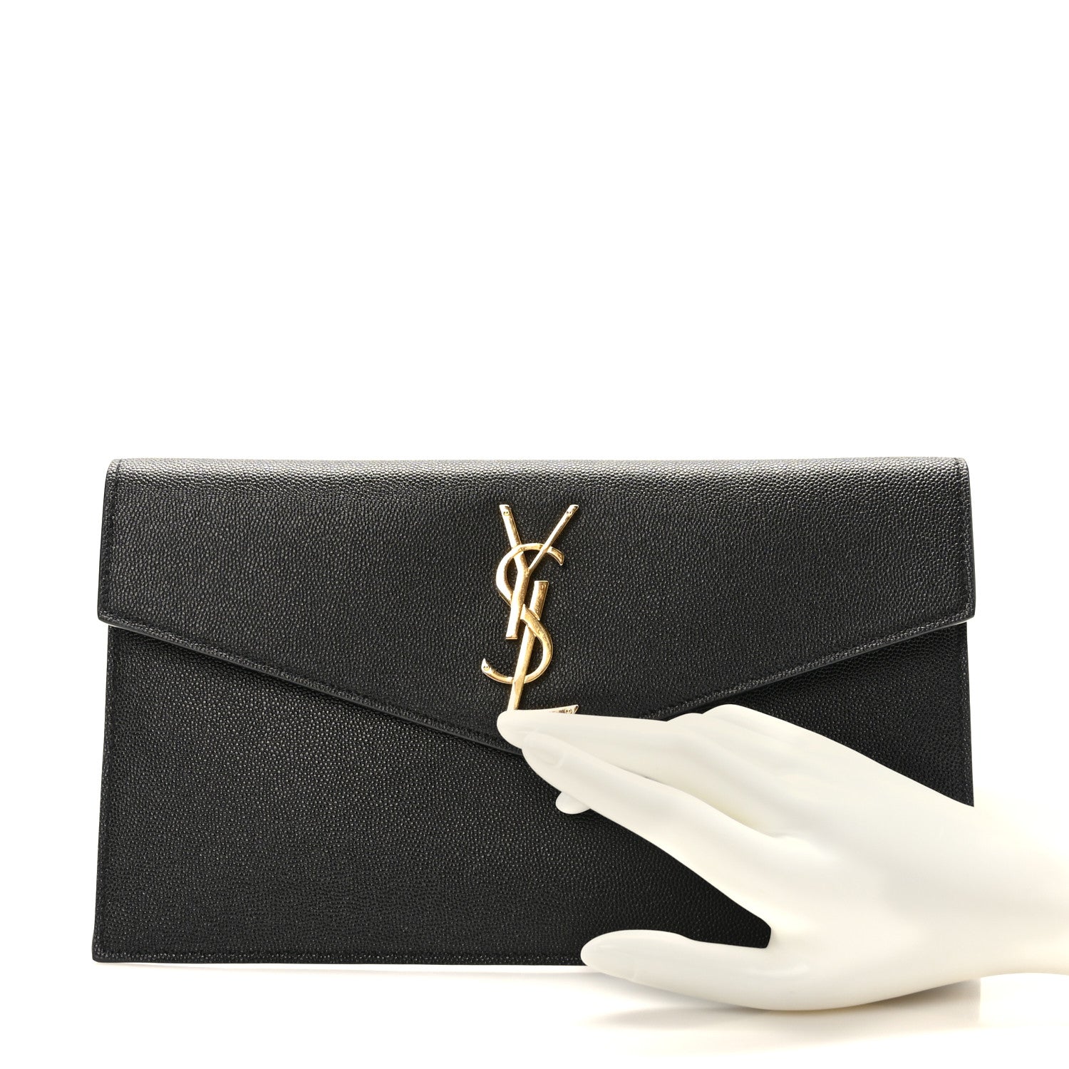 Saint Laurent Grain De Poudre Uptown Pouch Black 2 of 8